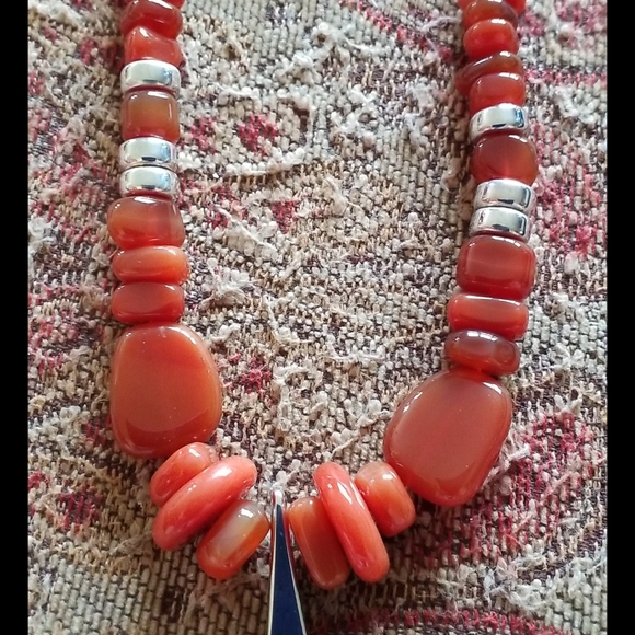 RLM Studio Sterling Silver Red Carnelian Necklace Toggle Clasp - Picture 13 of 16